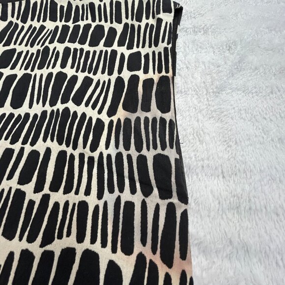 Ann Mashburn Womens Sleeveless Shift Dress Small Printed Black White Back Zip - Picture 8 of 11